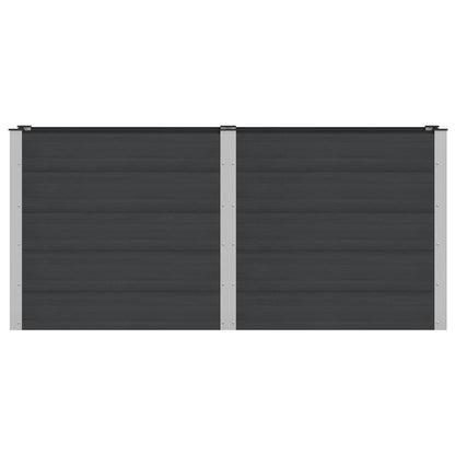 Verhoogde plantenbak Zwart 200 x 50 x 91 cm alu.