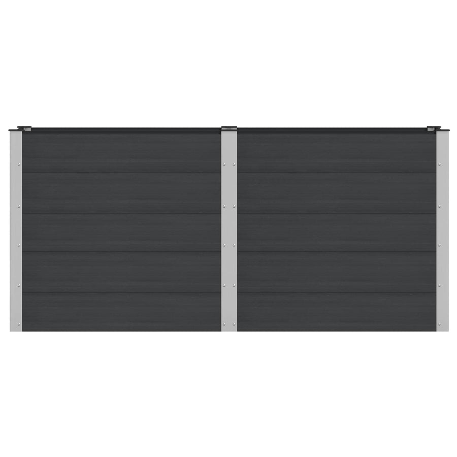 Verhoogde plantenbak Zwart 200 x 50 x 91 cm alu.