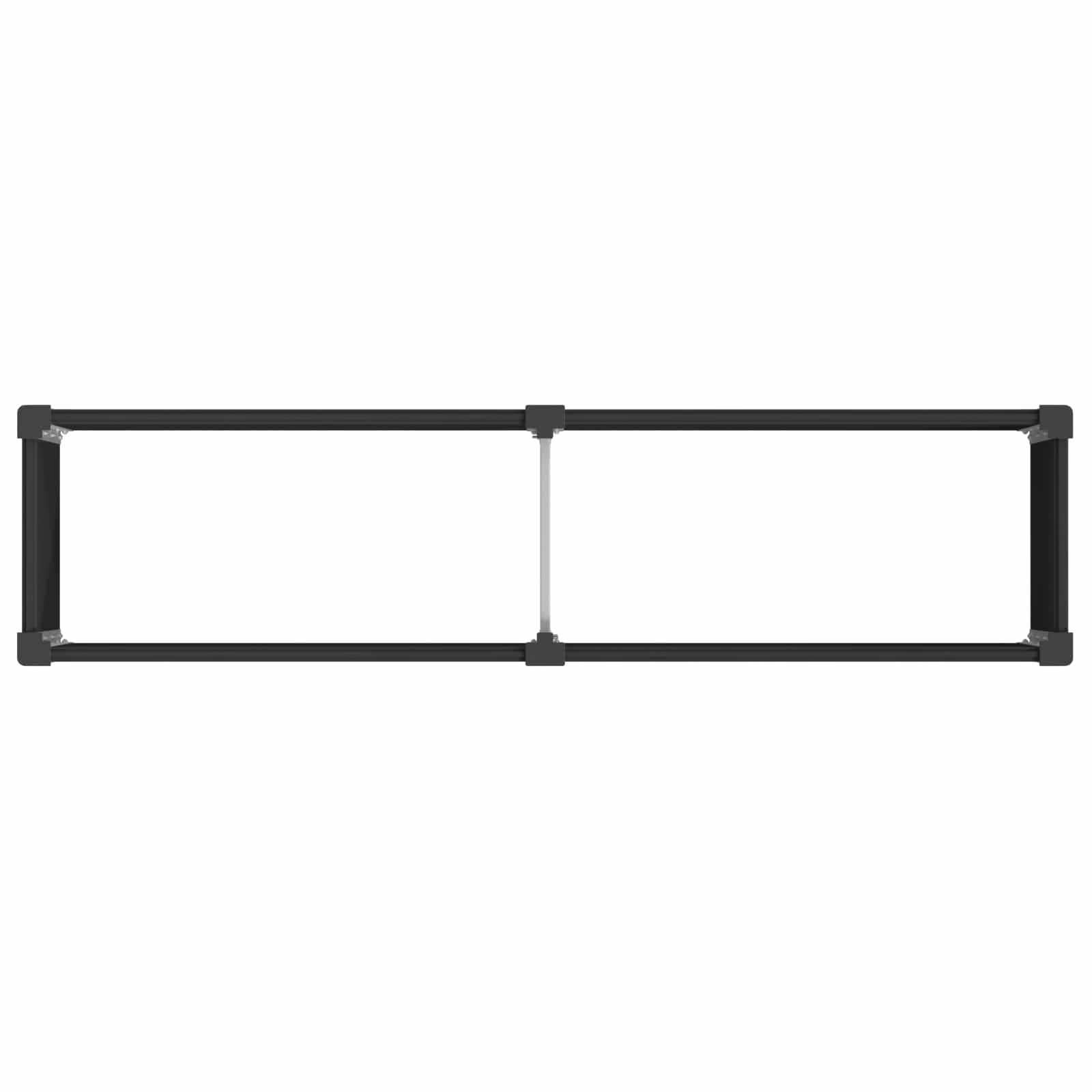 Verhoogde plantenbak Zwart 200 x 50 x 91 cm alu.