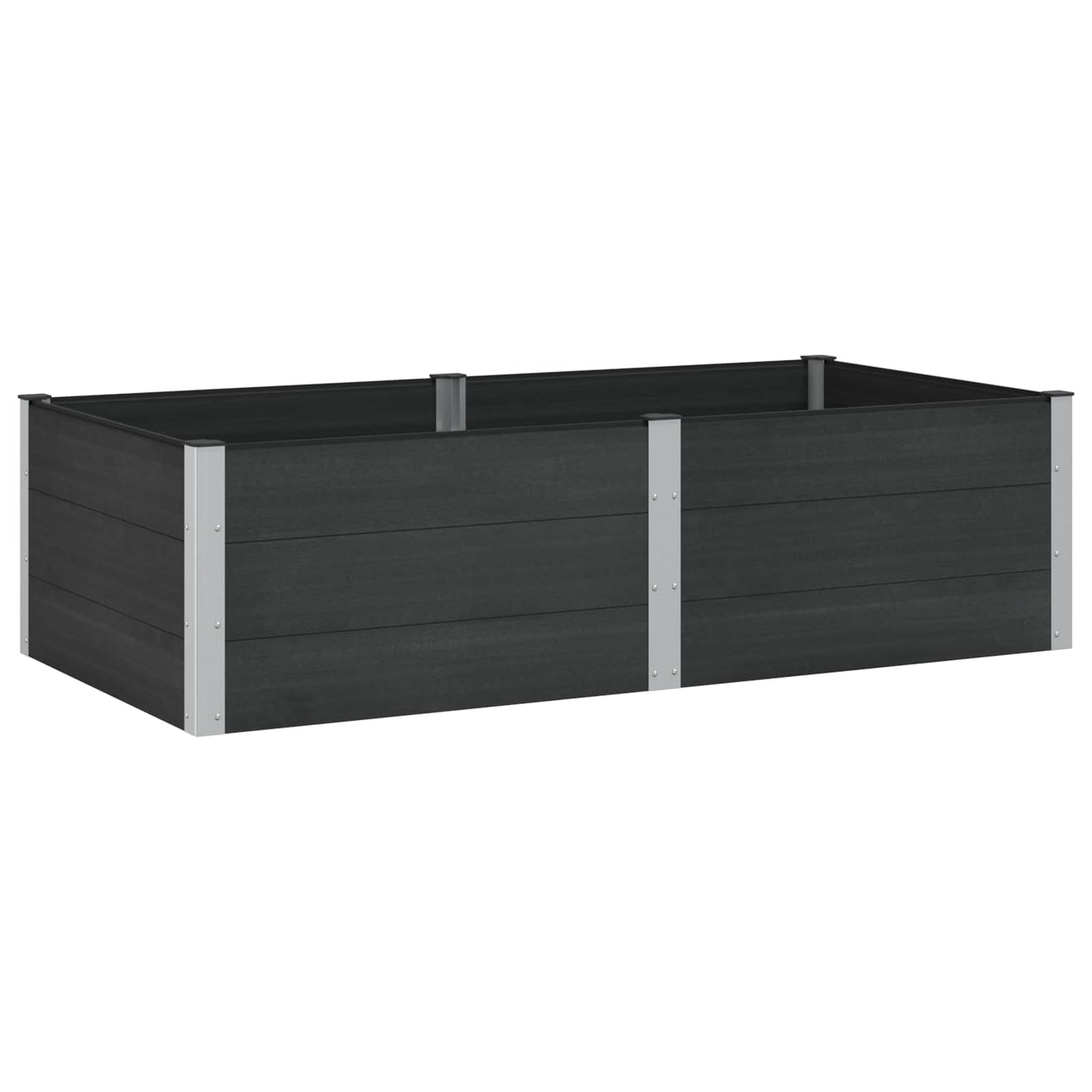 Verhoogde plantenbak Zwart 200 x 100 x 54 cm alu.