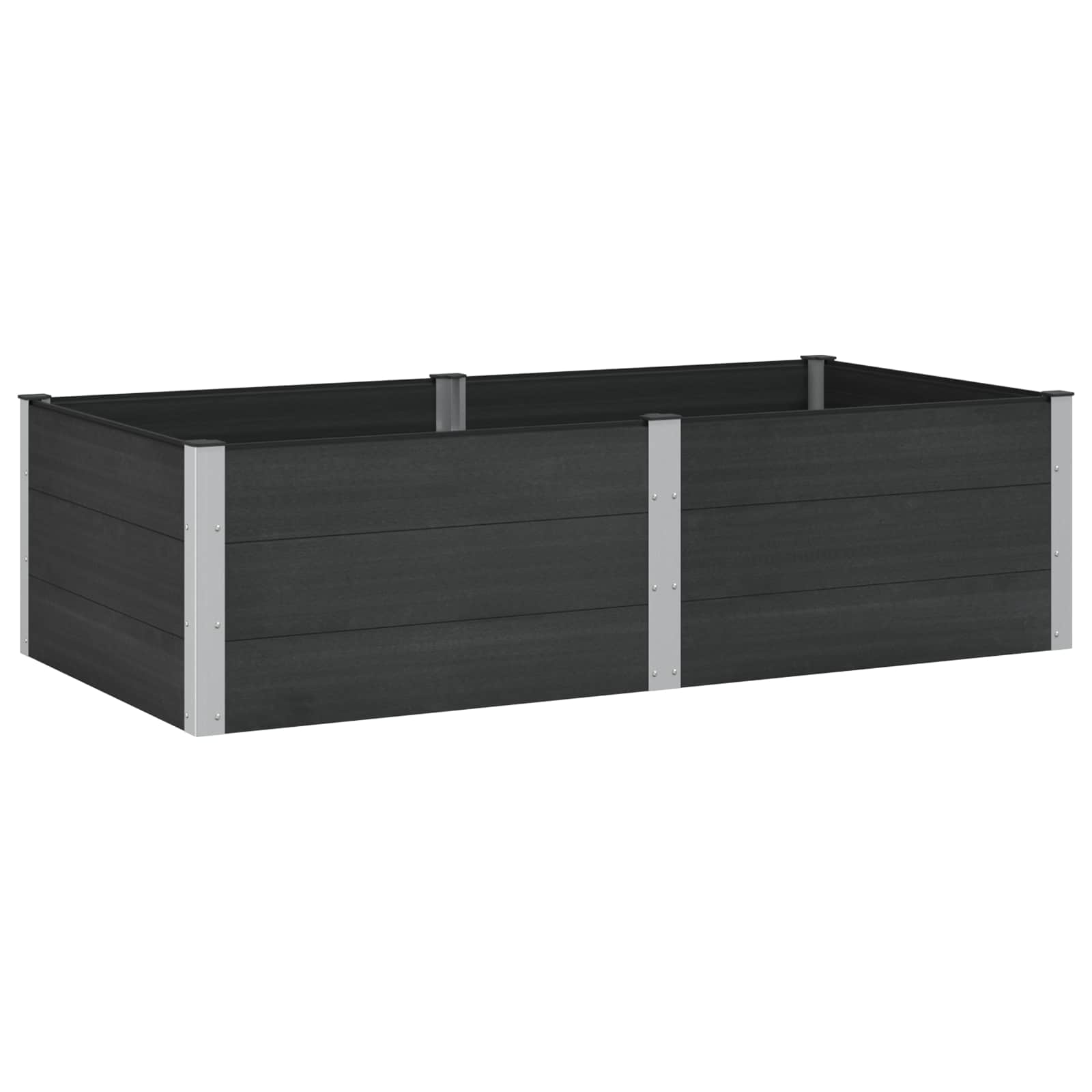Verhoogde plantenbak Zwart 200 x 100 x 54 cm alu.