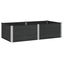 Verhoogde plantenbak Zwart 200 x 100 x 54 cm alu.