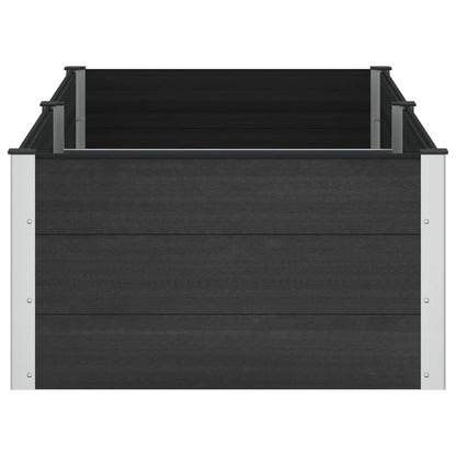 Verhoogde plantenbak Zwart 200 x 100 x 54 cm alu.
