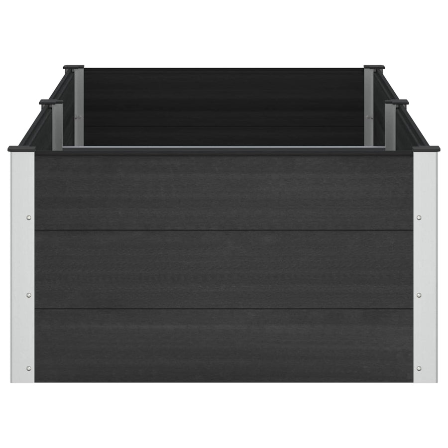 Verhoogde plantenbak Zwart 200 x 100 x 54 cm alu.