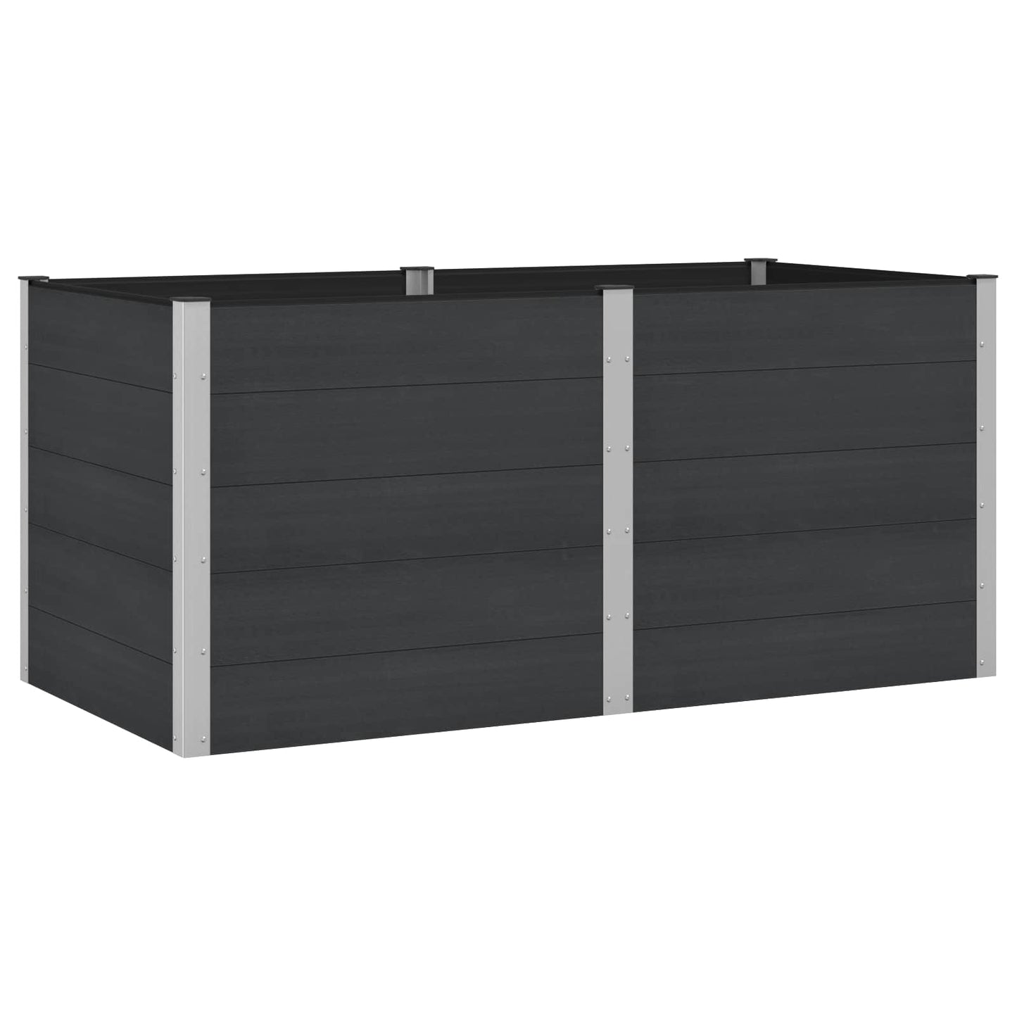 Verhoogde plantenbak Zwart 200 x 100 x 91 cm alu.