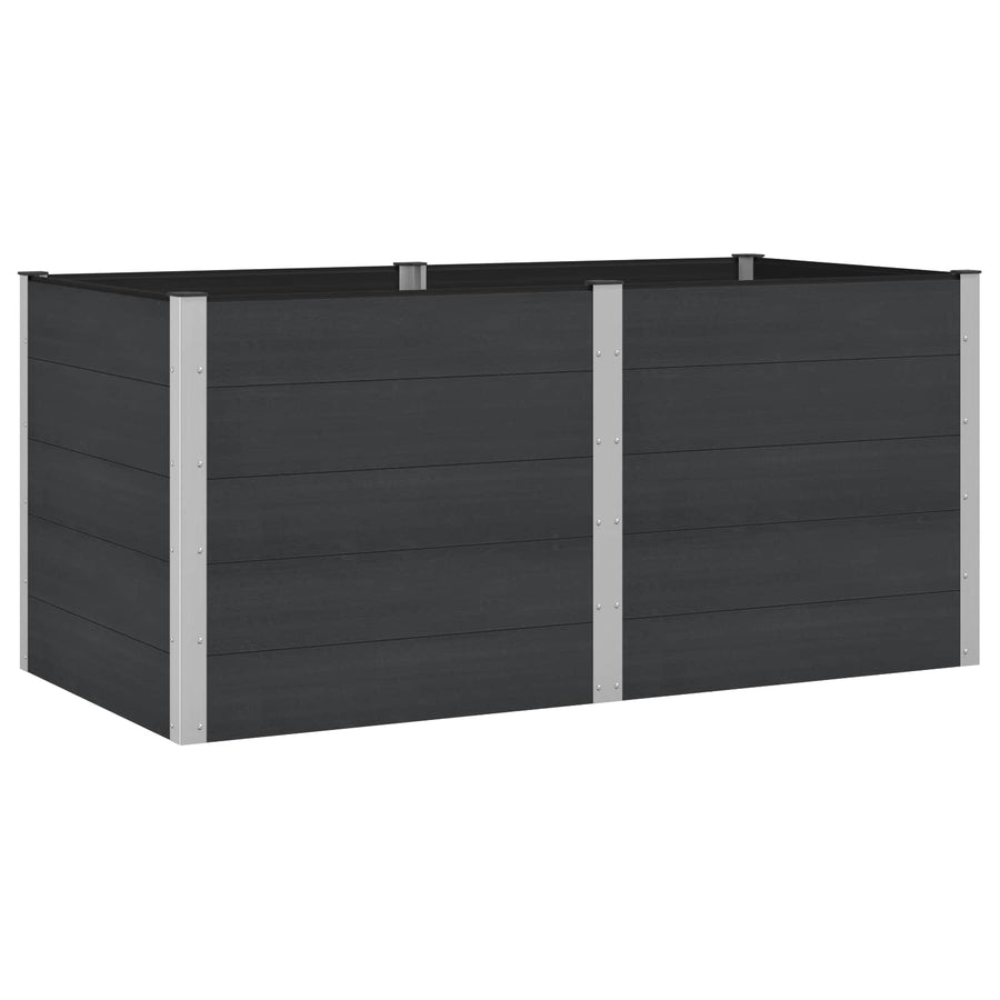Verhoogde plantenbak Zwart 200 x 100 x 91 cm alu.