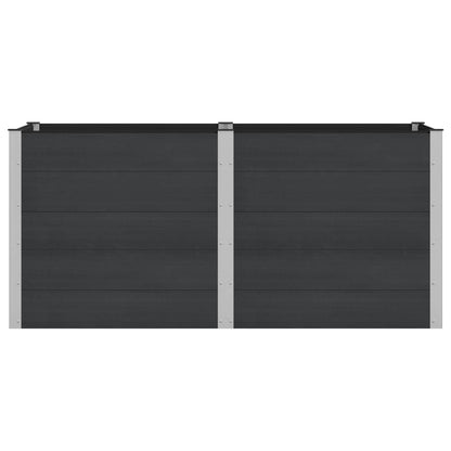 Verhoogde plantenbak Zwart 200 x 100 x 91 cm alu.