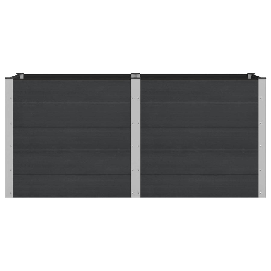 Verhoogde plantenbak Zwart 200 x 100 x 91 cm alu.