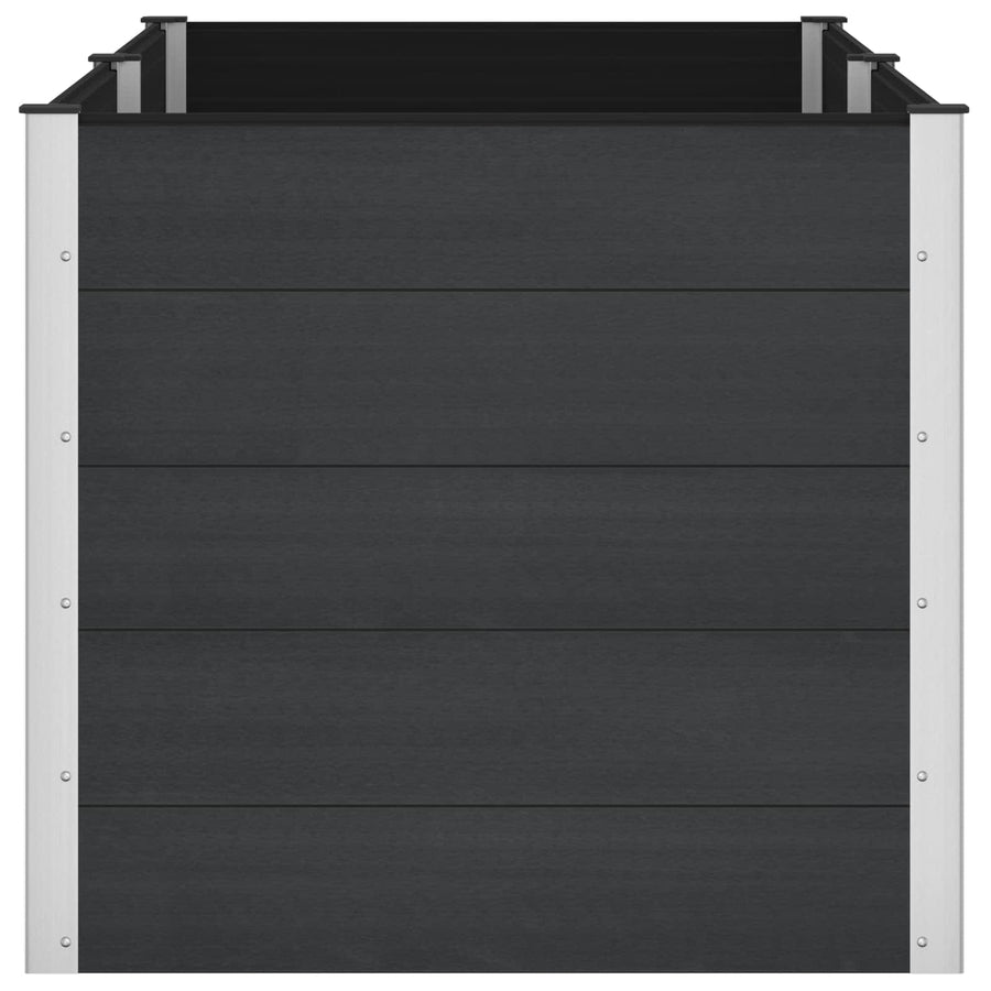 Verhoogde plantenbak Zwart 200 x 100 x 91 cm alu.