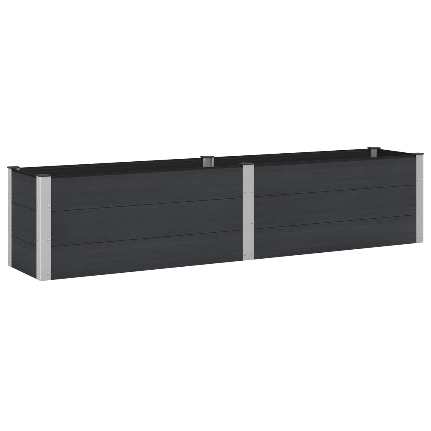 Verhoogde plantenbak Zwart 250 x 50 x 54 cm alu.