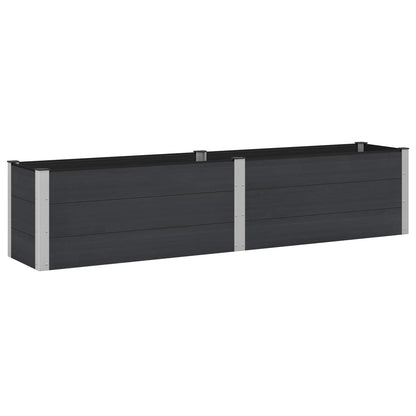 Verhoogde plantenbak Zwart 250 x 50 x 54 cm alu.