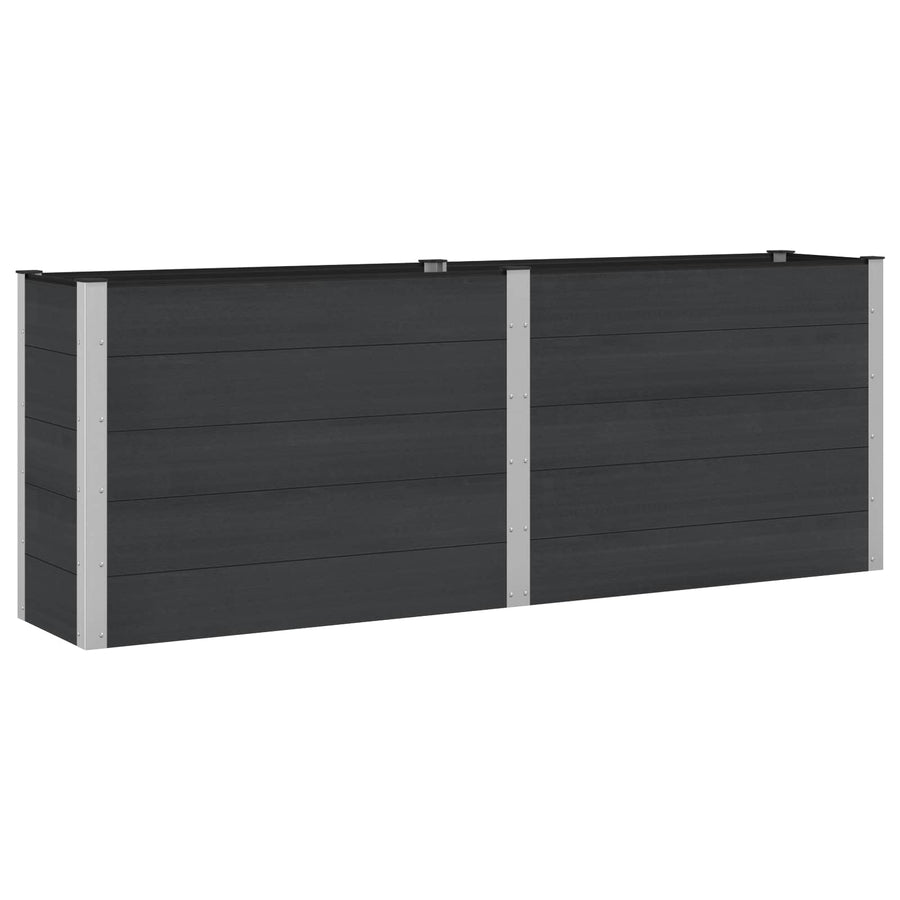 Verhoogde plantenbak Zwart 250 x 50 x 91 cm alu.