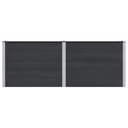 Verhoogde plantenbak Zwart 250 x 50 x 91 cm alu.