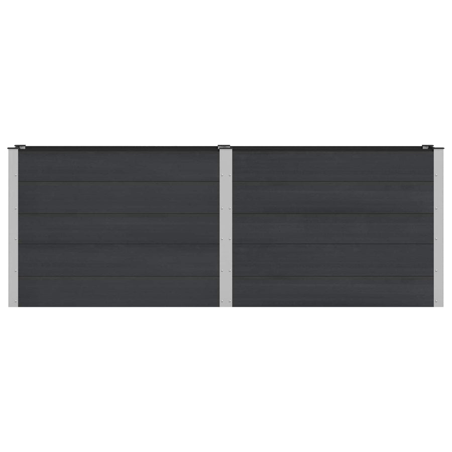 Verhoogde plantenbak Zwart 250 x 50 x 91 cm alu.