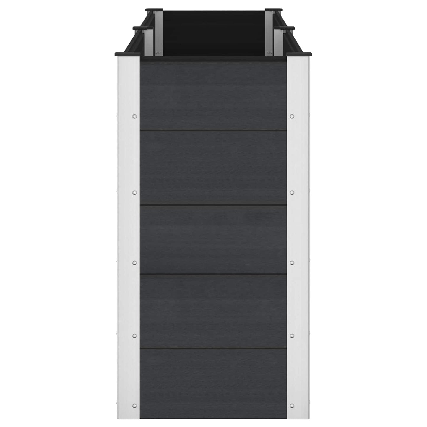 Verhoogde plantenbak Zwart 250 x 50 x 91 cm alu.