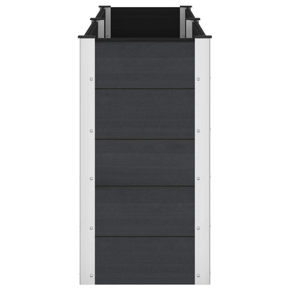 Verhoogde plantenbak Zwart 250 x 50 x 91 cm alu.