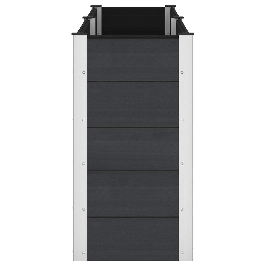 Verhoogde plantenbak Zwart 250 x 50 x 91 cm alu.