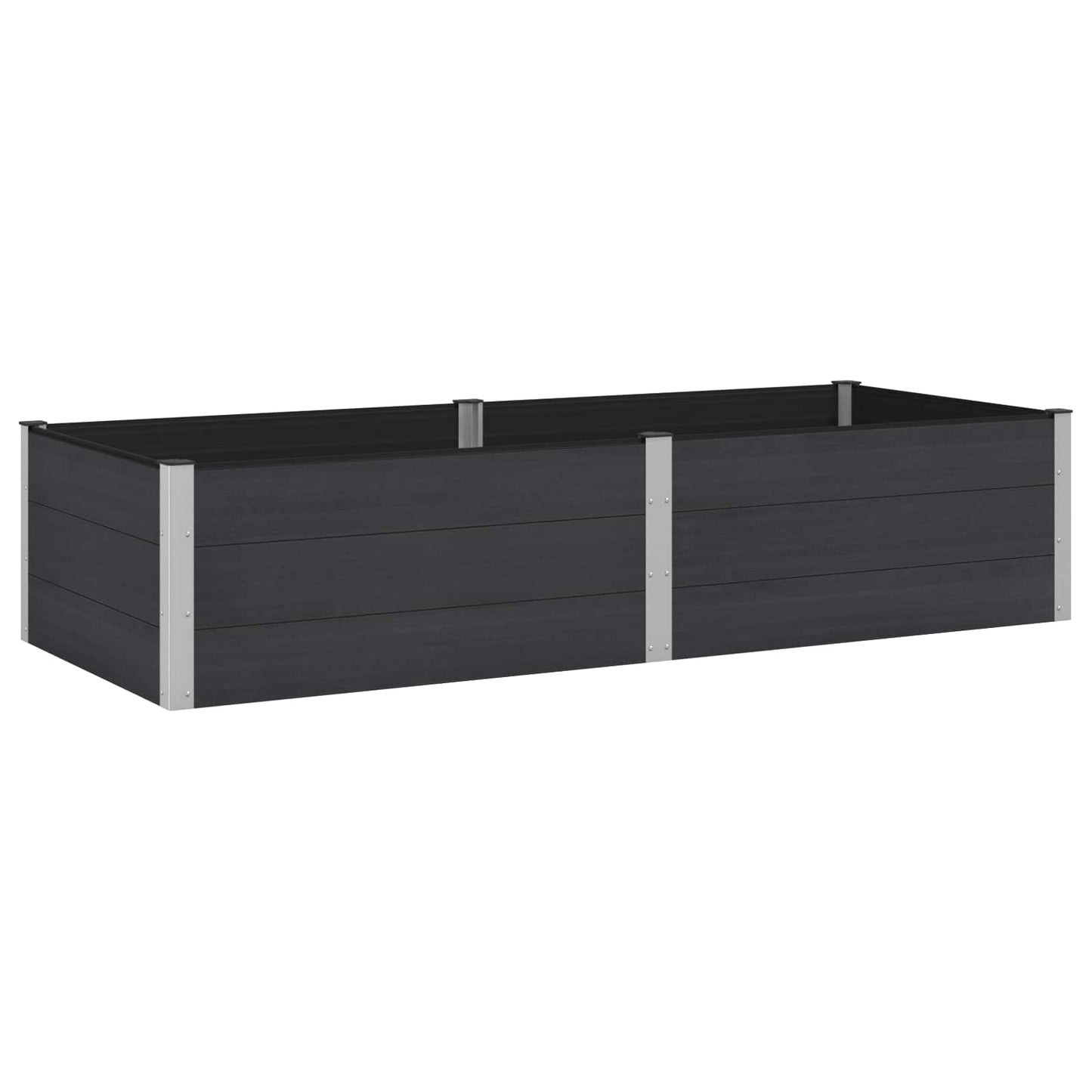 Verhoogde plantenbak Zwart 250 x 100 x 54 cm alu.