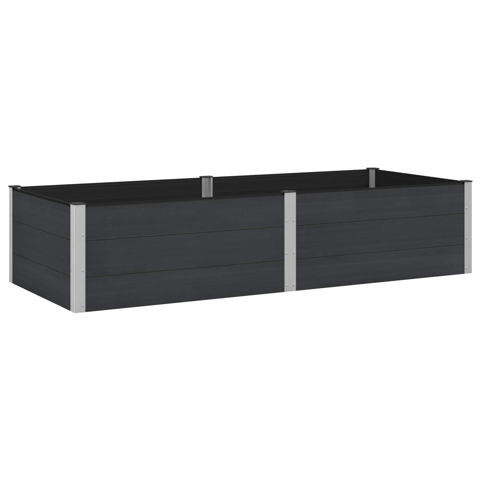 Verhoogde plantenbak Zwart 250 x 100 x 54 cm alu.