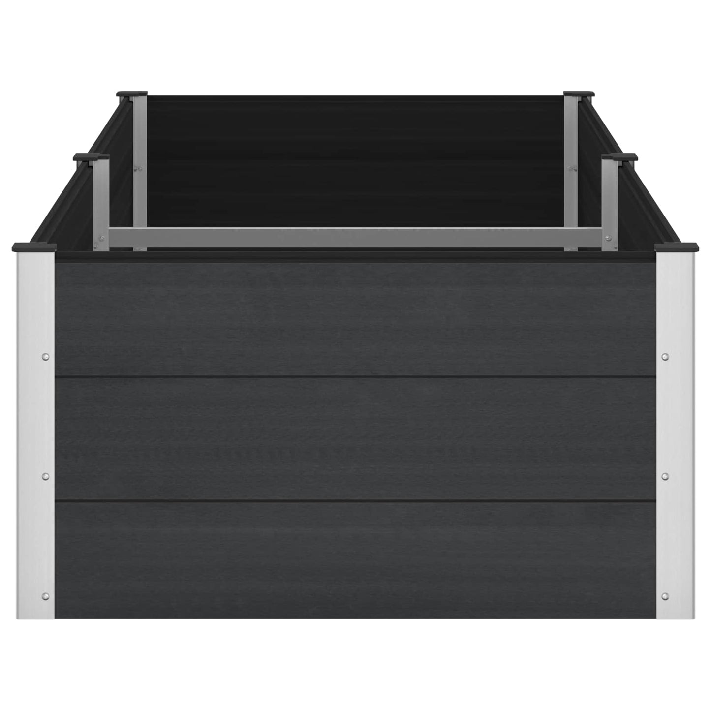 Verhoogde plantenbak Zwart 250 x 100 x 54 cm alu.