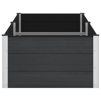 Verhoogde plantenbak Zwart 250 x 100 x 54 cm alu.