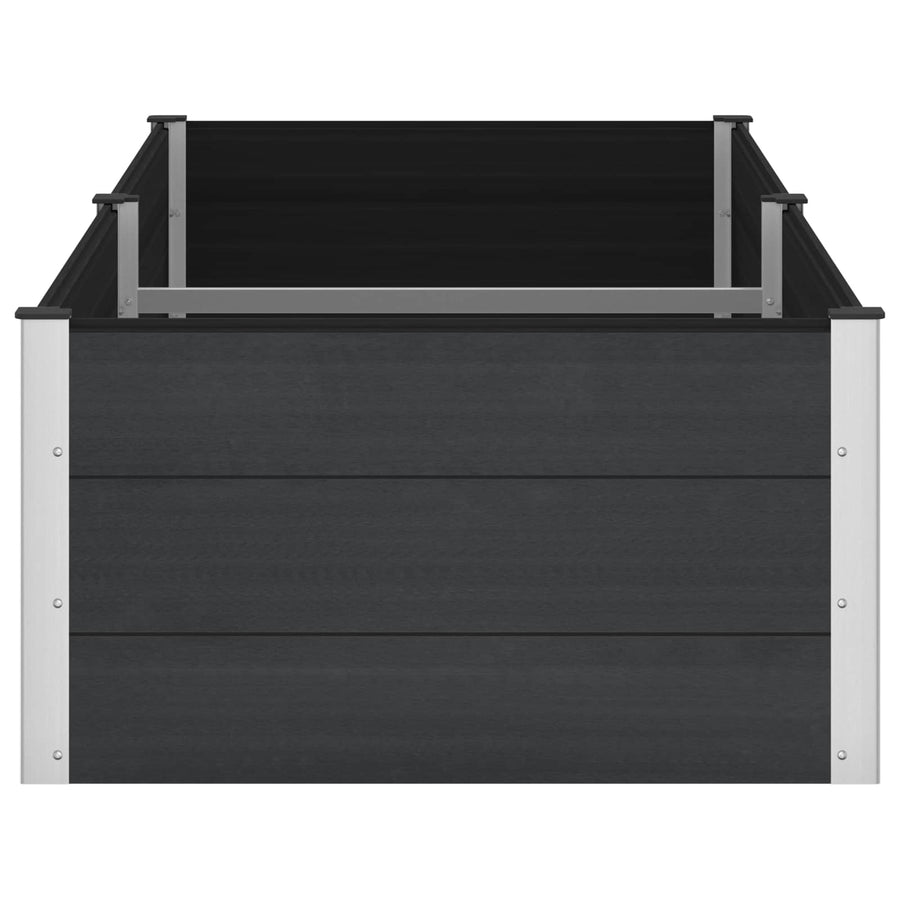 Verhoogde plantenbak Zwart 250 x 100 x 54 cm alu.