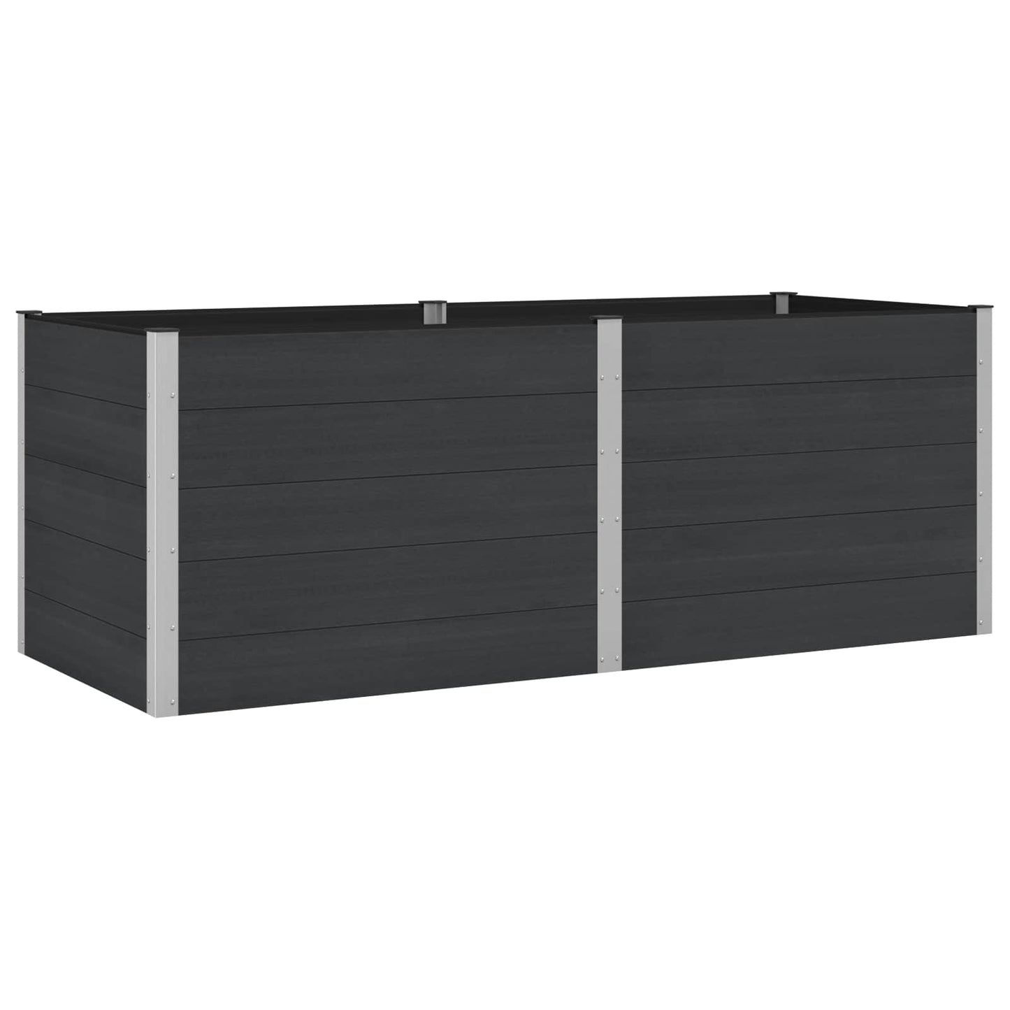Verhoogde plantenbak Zwart 250 x 100 x 91 cm alu.