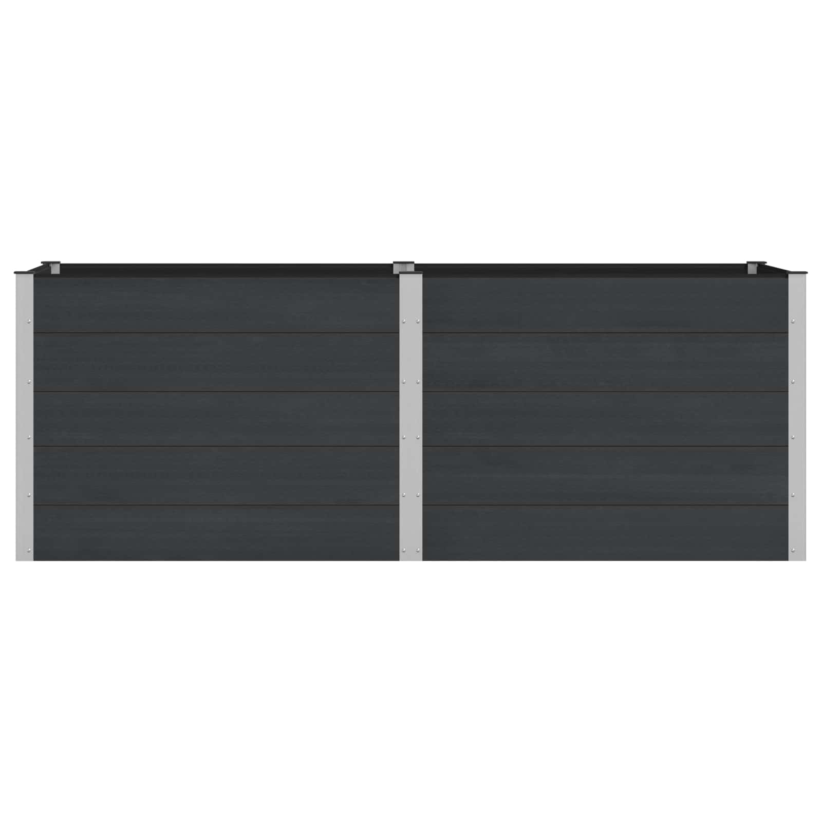 Verhoogde plantenbak Zwart 250 x 100 x 91 cm alu.