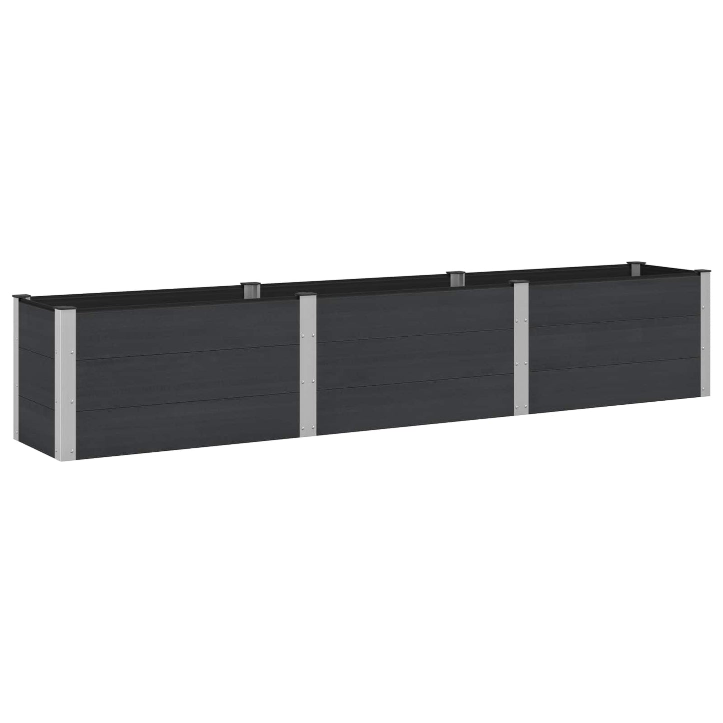 Verhoogde plantenbak Zwart 300 x 50 x 54 cm alu.