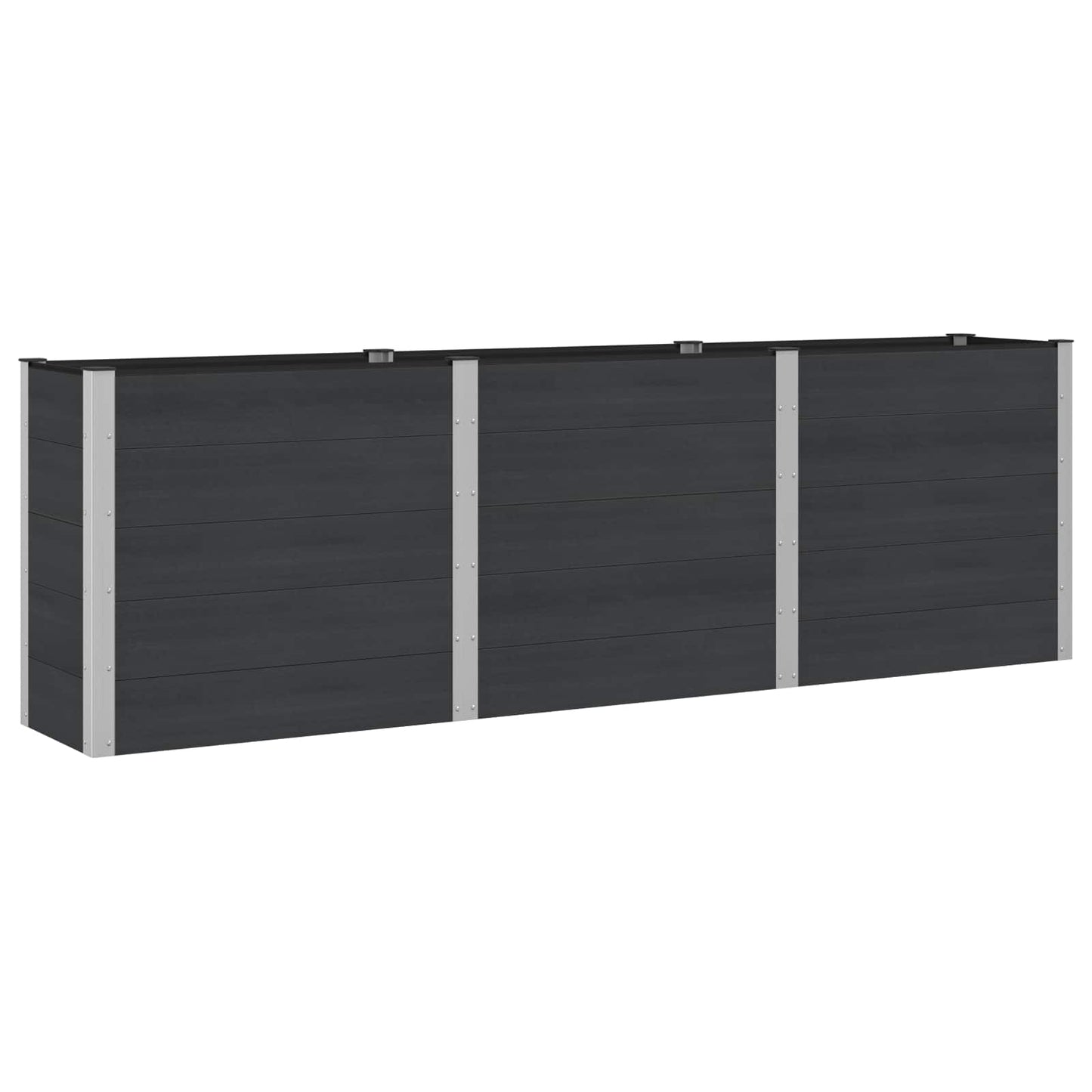 Verhoogde plantenbak Zwart 300 x 50 x 91 cm alu.