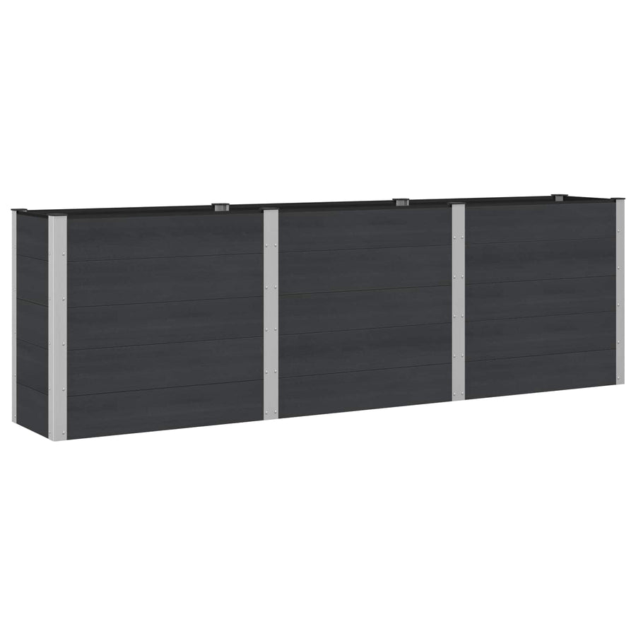 Verhoogde plantenbak Zwart 300 x 50 x 91 cm alu.