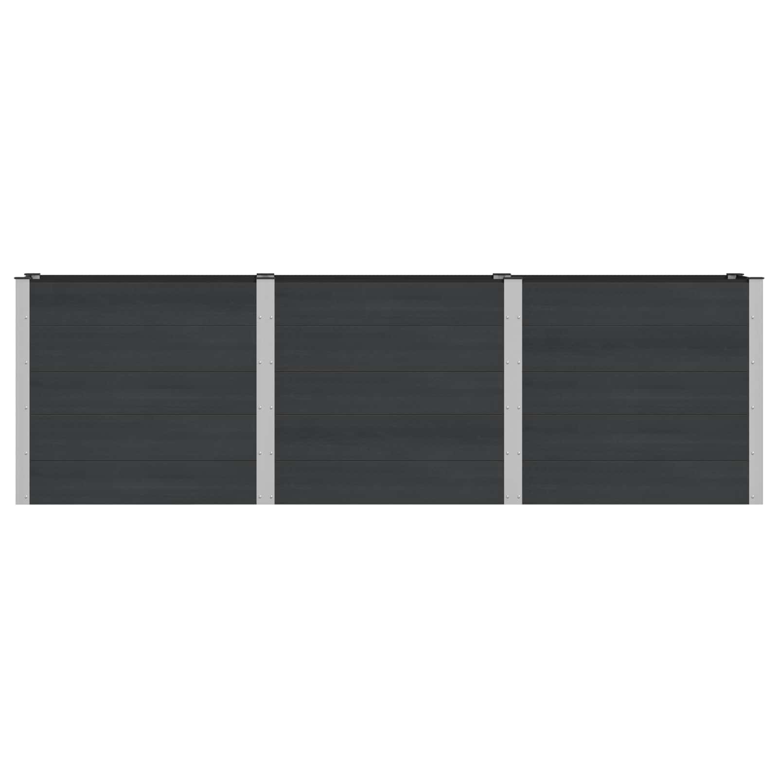 Verhoogde plantenbak Zwart 300 x 50 x 91 cm alu.