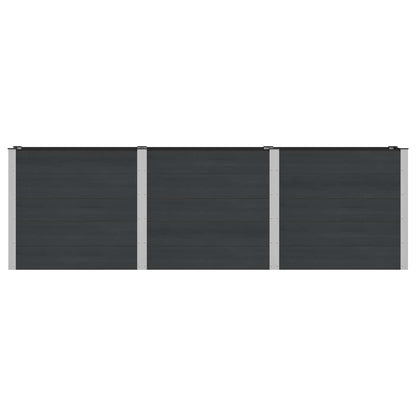 Verhoogde plantenbak Zwart 300 x 50 x 91 cm alu.