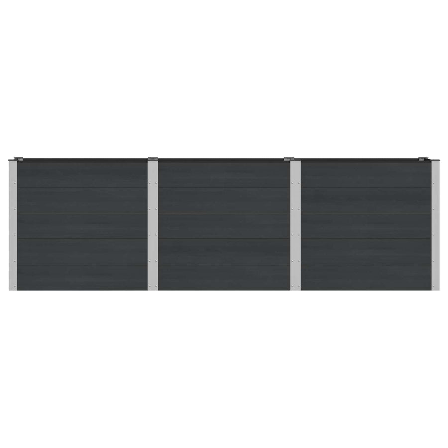 Verhoogde plantenbak Zwart 300 x 50 x 91 cm alu.