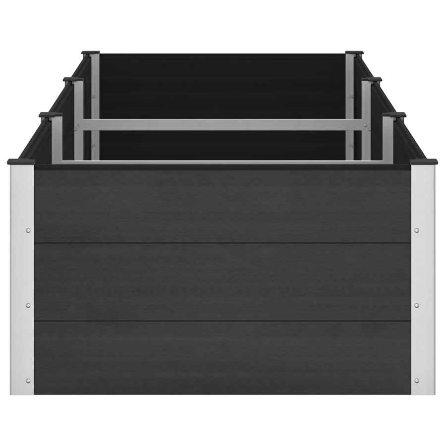 Verhoogde plantenbak Zwart 300 x 100 x 54 cm alu.