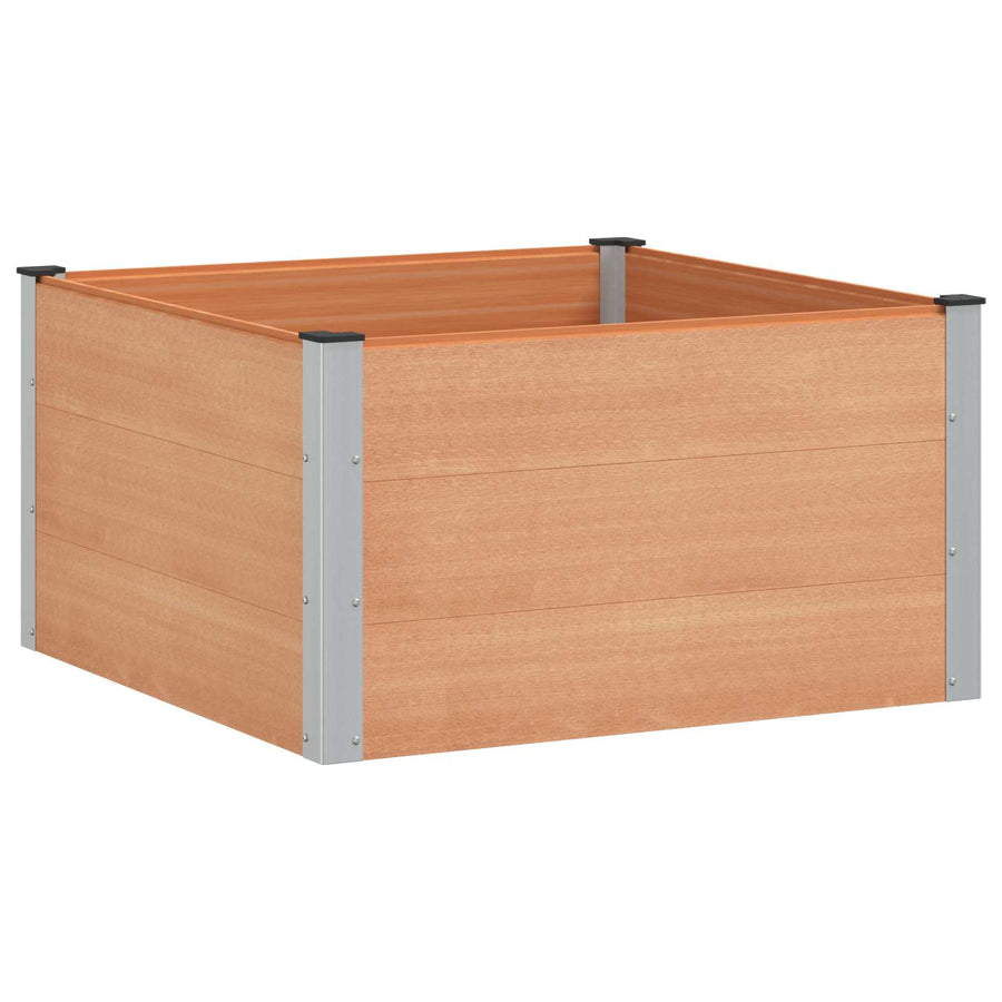 Verhoogde plantenbak Bruin 100 x 100 x 54 cm alu.