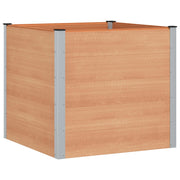 Verhoogde plantenbak 100x100x91 cm bruin aluminium WPC