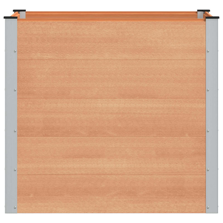 Verhoogde plantenbak Bruin 100 x 100 x 91 cm alu.
