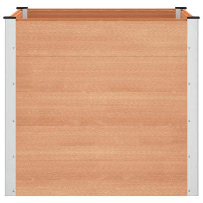 Verhoogde plantenbak Bruin 100 x 100 x 91 cm alu.