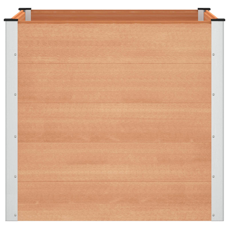 Verhoogde plantenbak Bruin 100 x 100 x 91 cm alu.