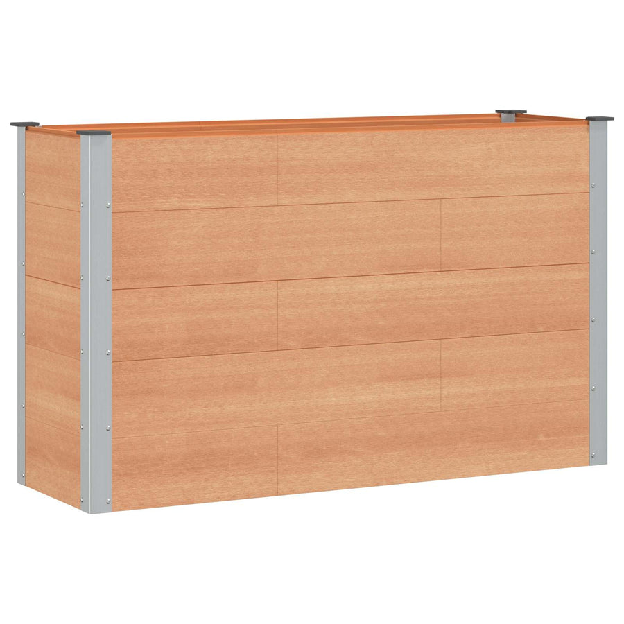 Verhoogde plantenbak Bruin 150 x 50 x 91 cm alu.