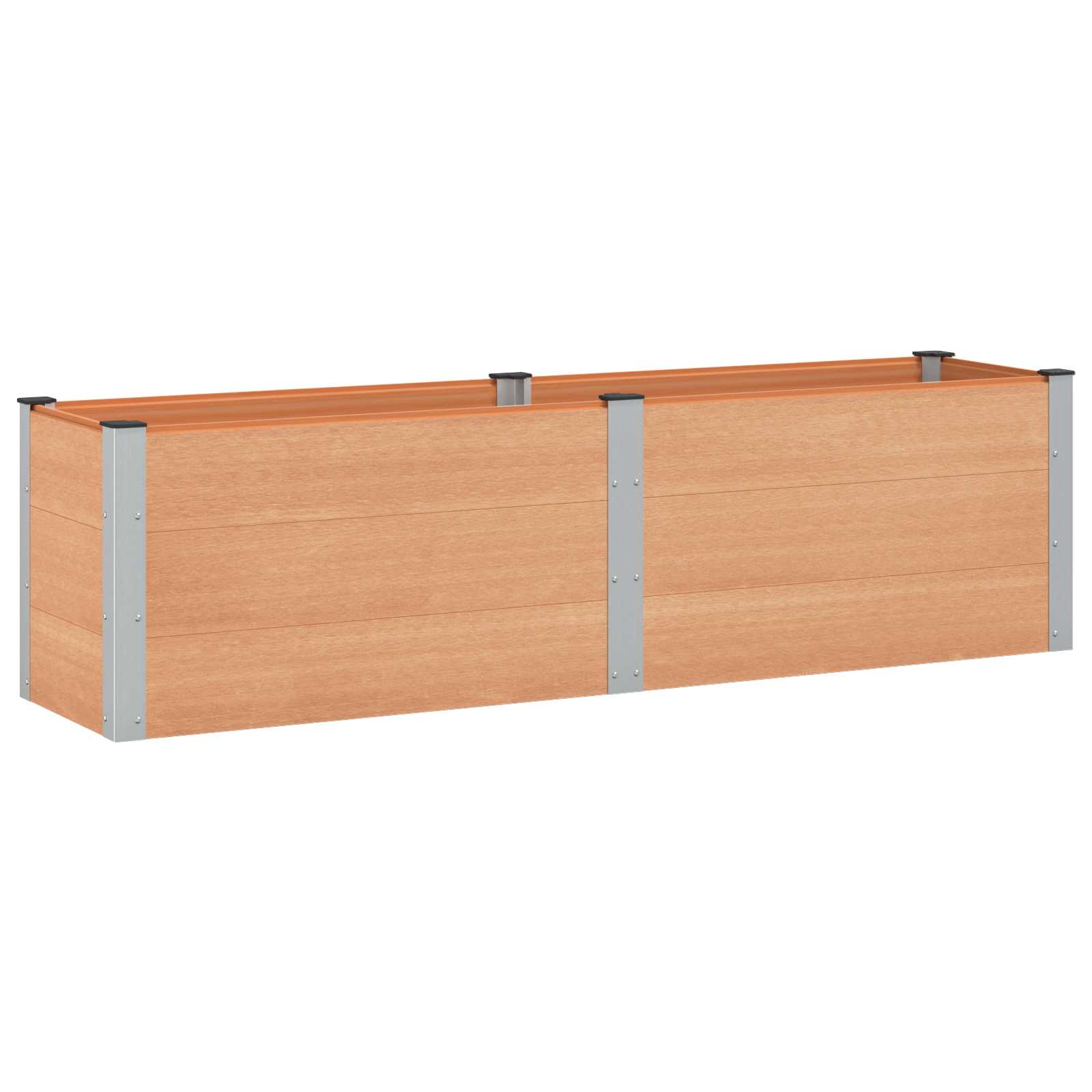 Verhoogde plantenbak Bruin 200 x 50 x 54 cm alu.