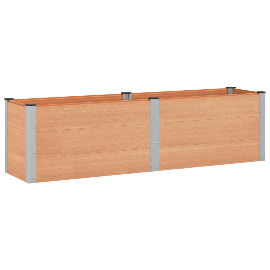 Verhoogde plantenbak Bruin 200 x 50 x 54 cm alu.