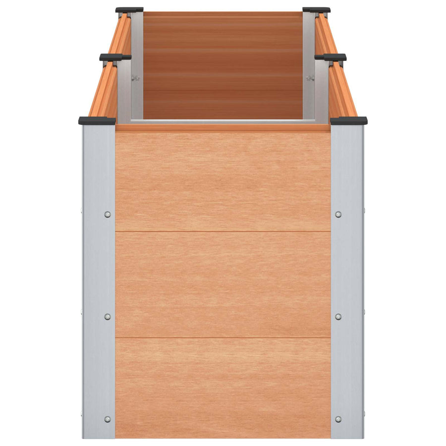 Verhoogde plantenbak Bruin 200 x 50 x 54 cm alu.