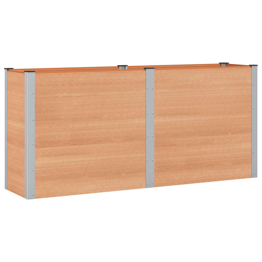 Verhoogde plantenbak Bruin 200 x 50 x 91 cm alu.