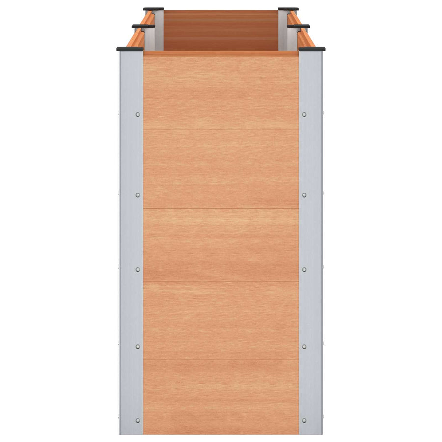 Verhoogde plantenbak Bruin 200 x 50 x 91 cm alu.