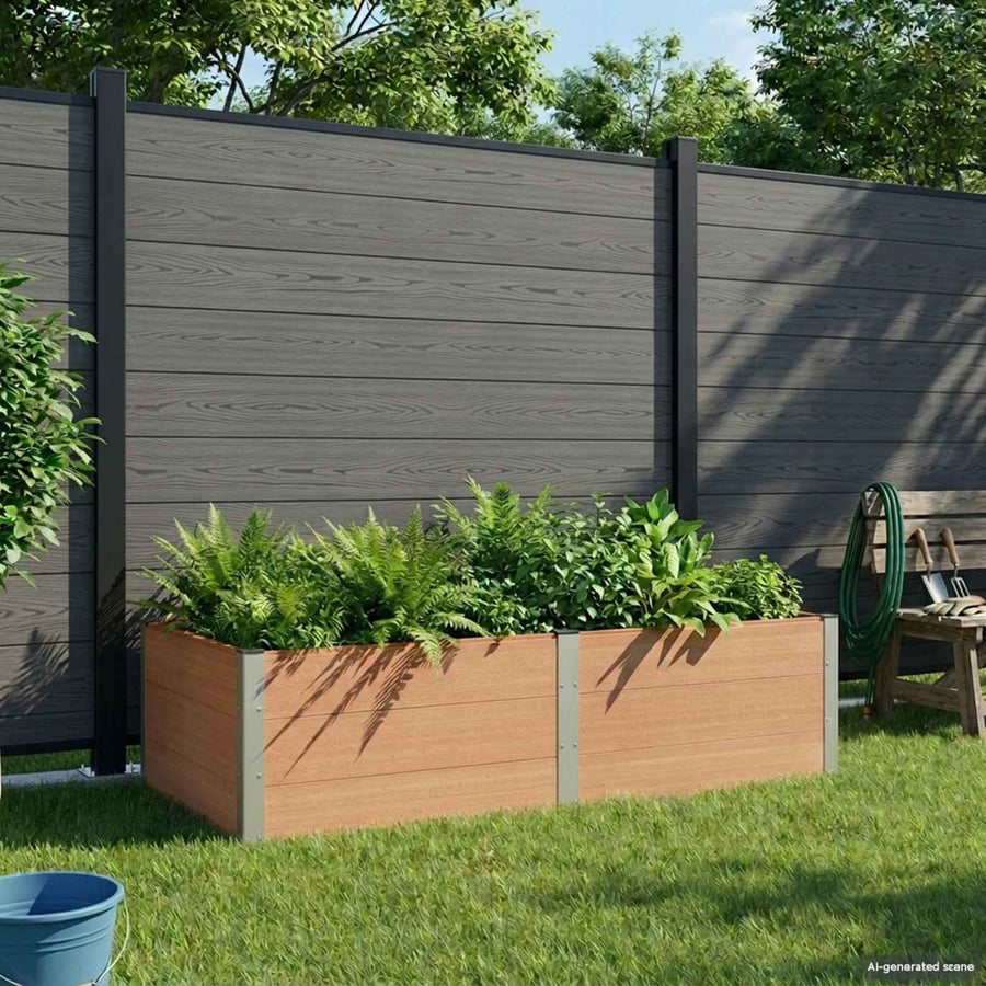 Verhoogde plantenbak Bruin 200 x 100 x 54 cm alu.