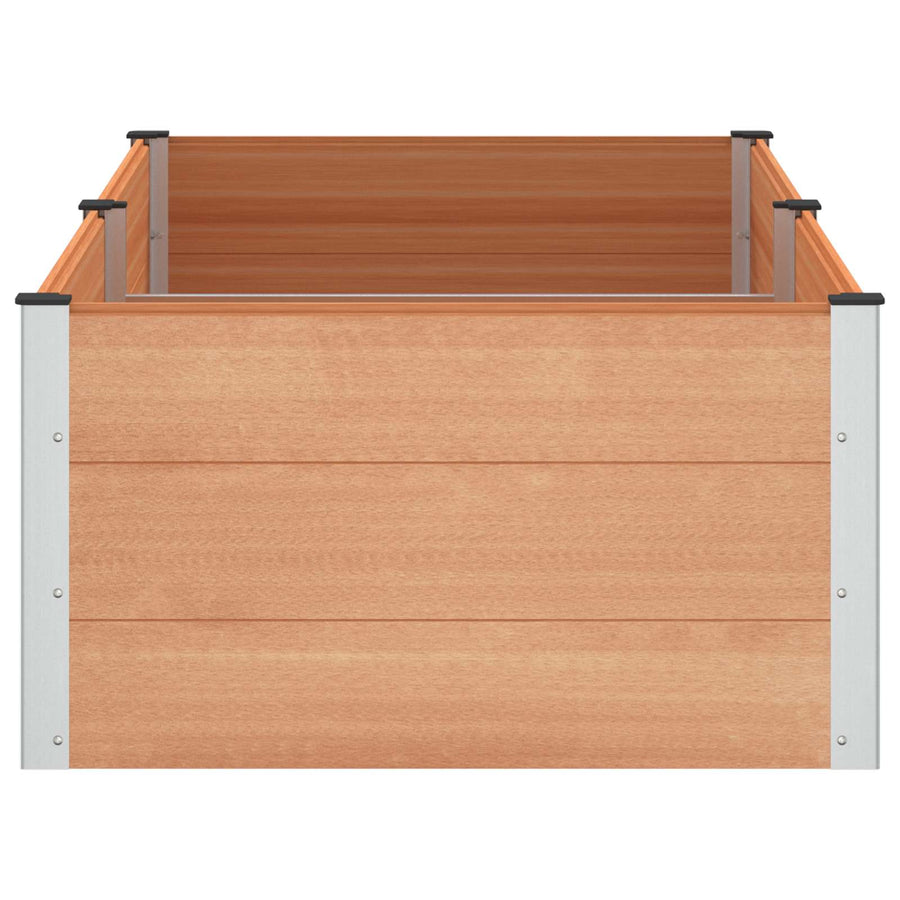 Verhoogde plantenbak Bruin 200 x 100 x 54 cm alu.