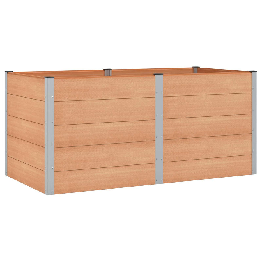 Verhoogde plantenbak Bruin 200 x 100 x 91 cm alu.