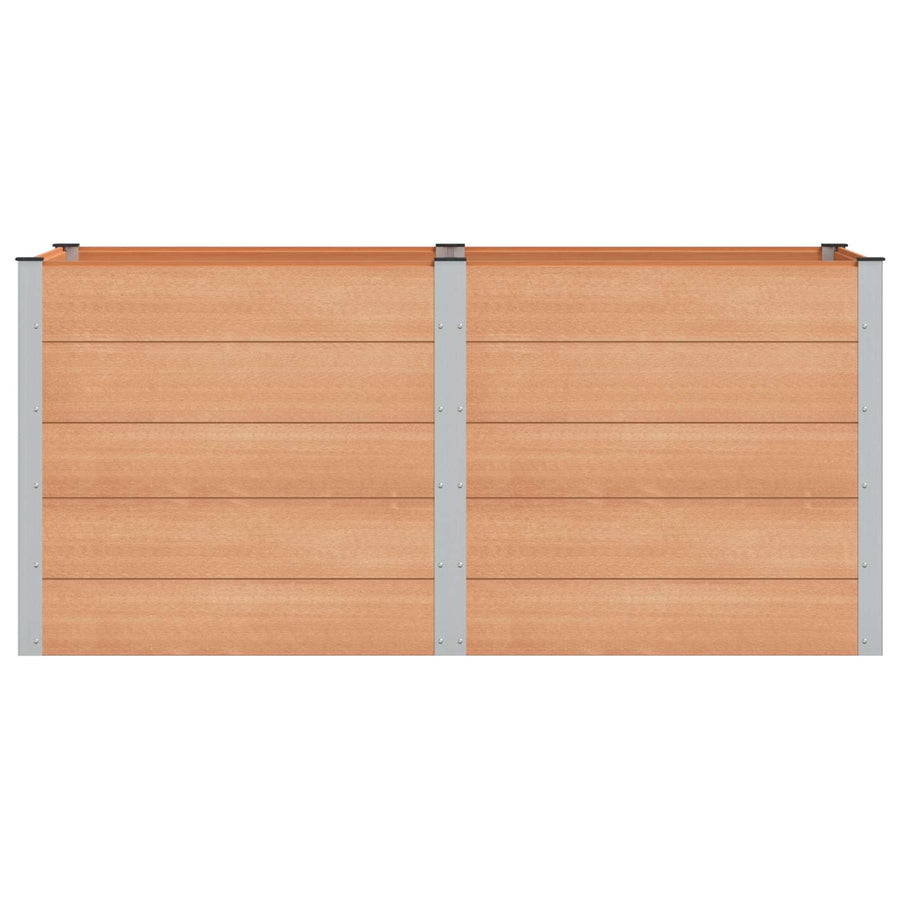 Verhoogde plantenbak Bruin 200 x 100 x 91 cm alu.